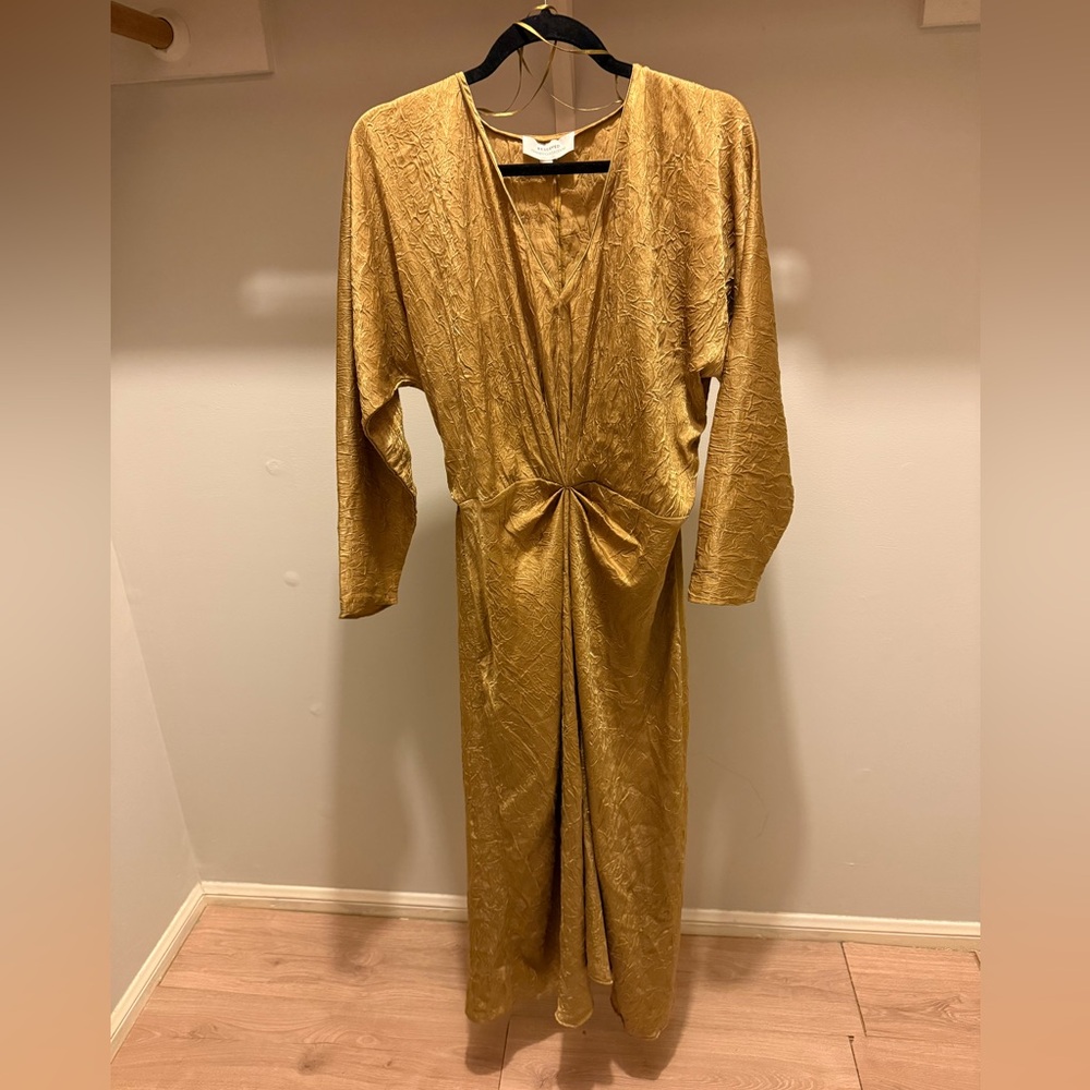Reserved Limited Collection Gold/Olive Textured Dress Size S